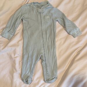 Carter's Light Blue Ribbed Footie